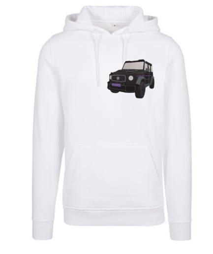 Bluza z kapturem z haftem samochodu