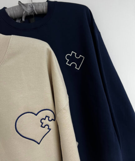 Zestaw bluz z kapturem "Serce i puzzel"