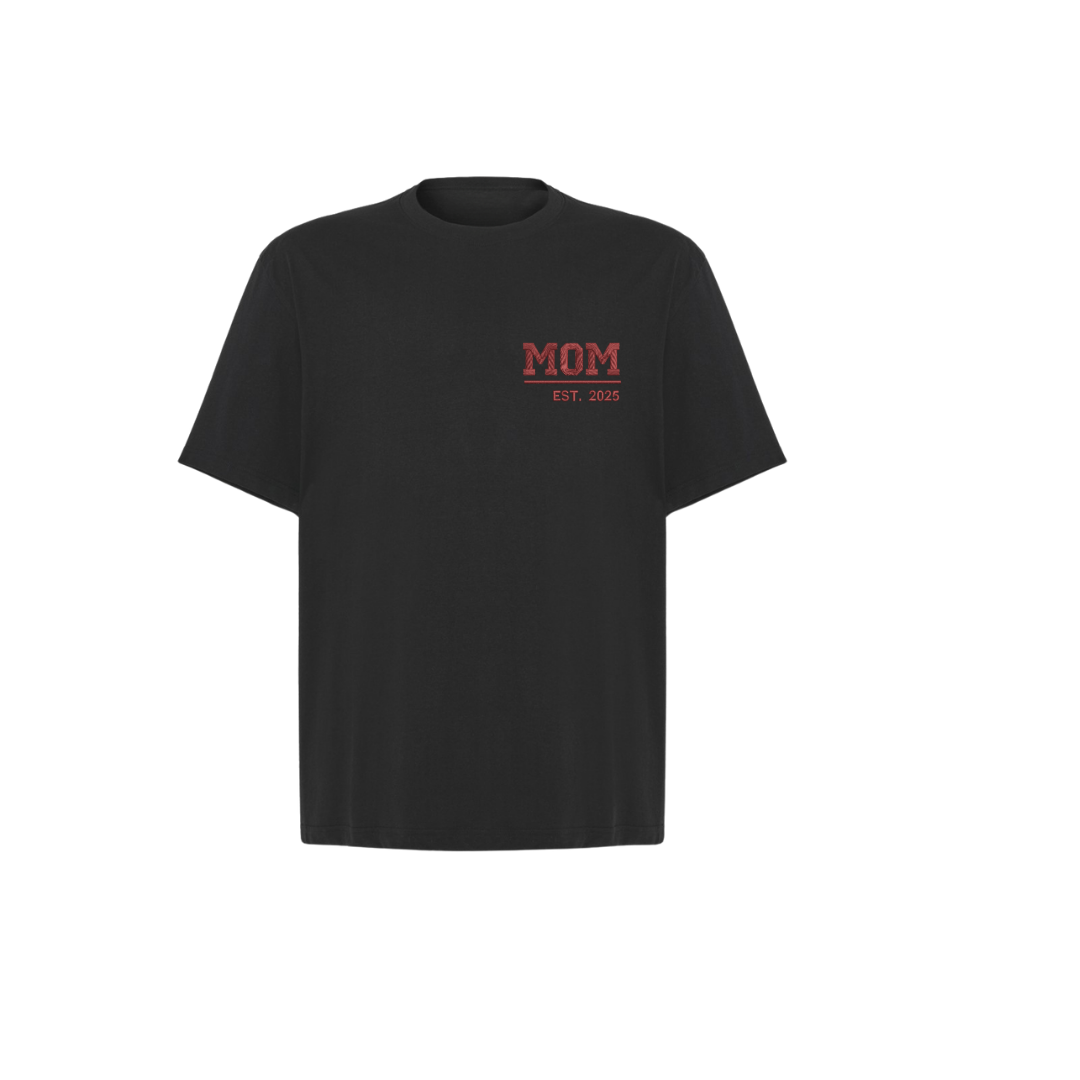 T-shirt oversize MOM + est. Twoja data